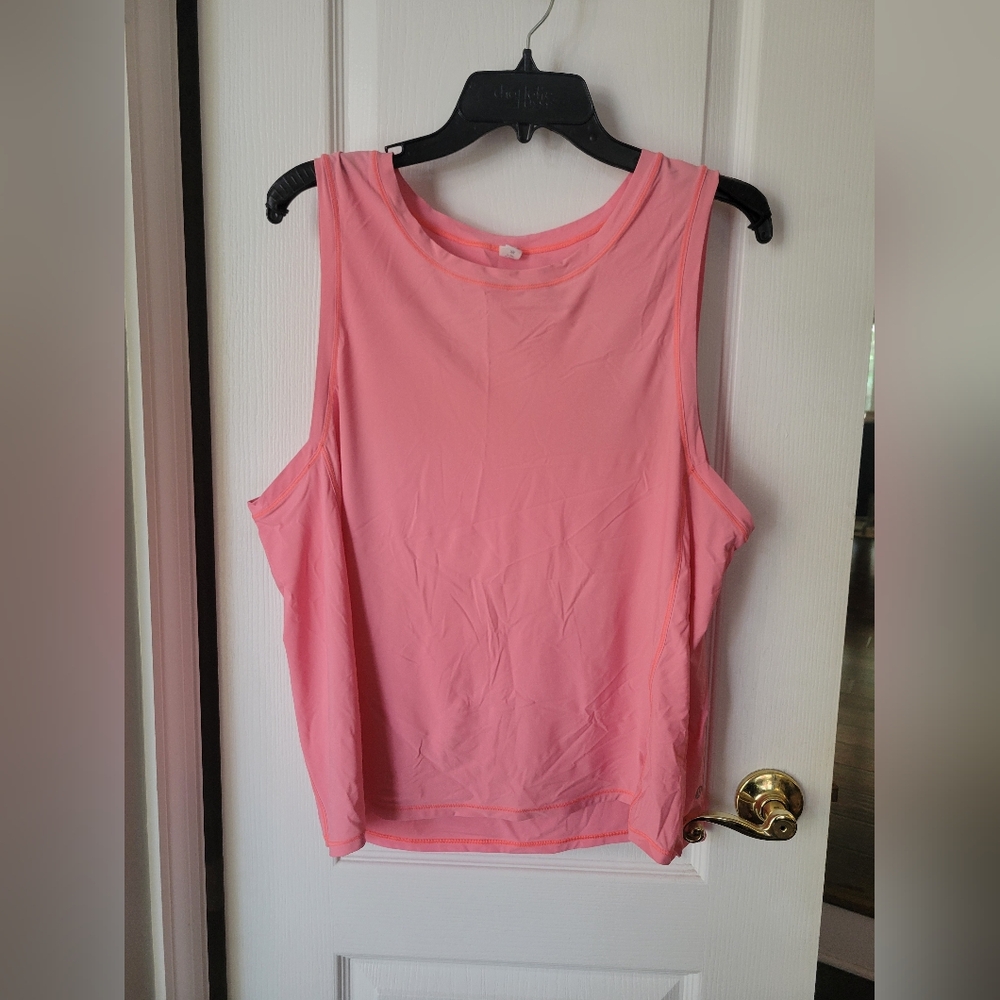 Lululemon Sole Training Tank Top Relaxed Muscle Fit Pink Coral Size 12